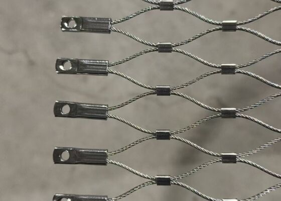 Op maat gemaakte flexibele lichtdruppel anti-diefstal veiligheidsdraadmaas roestvrij staal touwnet