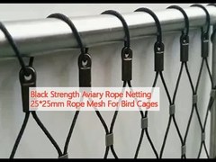 Sợi dây thừng cánh chim màu đen 25 * 25mm lưới dây thừng cho lồng chim