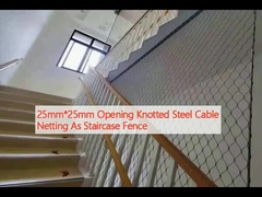 25mm * 25mm mở dây cáp thép ghép như hàng rào cầu thang