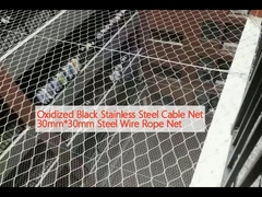 Oxidized Black Stainless Steel Cable Net 30mm*30mm Steel Wire Rope Net