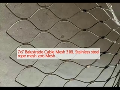 7x7 Balustrade Cable Mesh 316L Stainless thép dây chuyền lưới zoo lưới