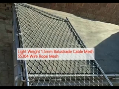 Trọng lượng nhẹ 1,5mm Balustrade Cable Mesh SS304 Wire Rope Mesh